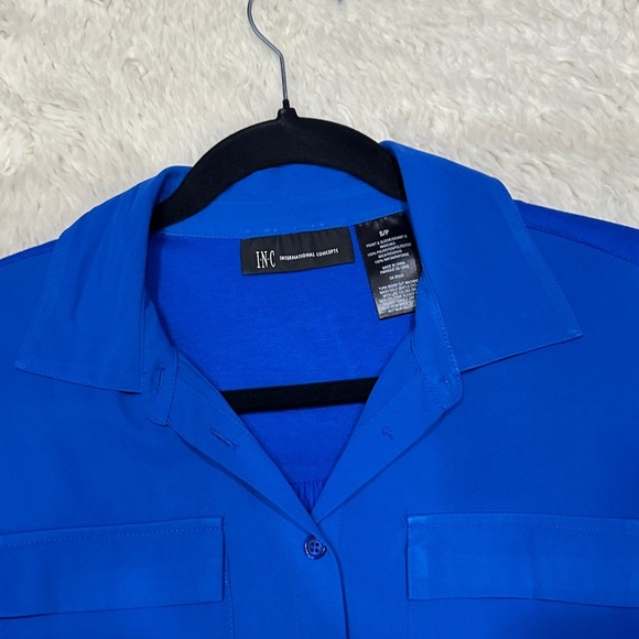 Blue Women's Button-Up Top International Concepts - Picture 3 of 8